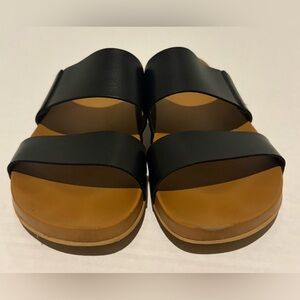 Reef Black Slide Sandals Size 8